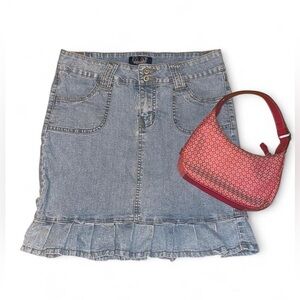 Y2K Angels low rise jean skirt